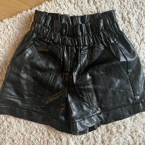 NWT Faux Leather Paperbag Shorts